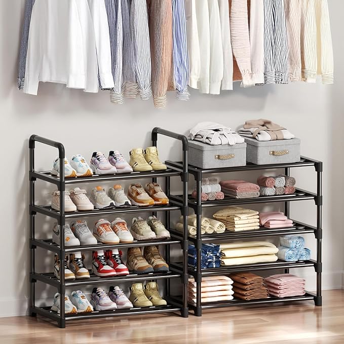 Shoe Rack, 10 Tier Shoe Storage Organizer,Fit 30-35 Pairs Shoes,Metal Tall Shoe Shelf for Closet,Entryway, Hallway,Garage,Bedroom,Cloakroom