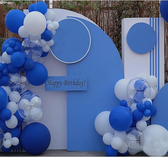 154pcs Royal Blue Balloons Garland Arch Kit In Different Sizes 5/10/12/18 Inch Royal Blue Balloons for Birthday Party Decorations Wedding Graduation Baby Shower Gender Reveal