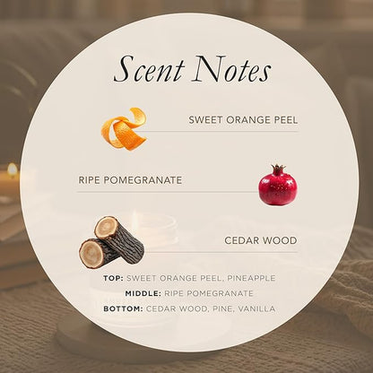 Bia Candle Co Soy Blend Candle, Sweet Orange Peel, Pineapple & Pomegranate Over Vanilla Cedar – Clean Soy Wax, Made in USA – Enlighten Me Scent,7 oz