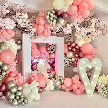 Dusty Pink Balloons 5 Inch, 60 Pcs Small Vintage Pink Balloon Boho Dusty Rose Latex Balloons 5'' Mini Matte Retro Blush Mauve Helium Balloons for Birthday Wedding Baby Shower Party Decorations