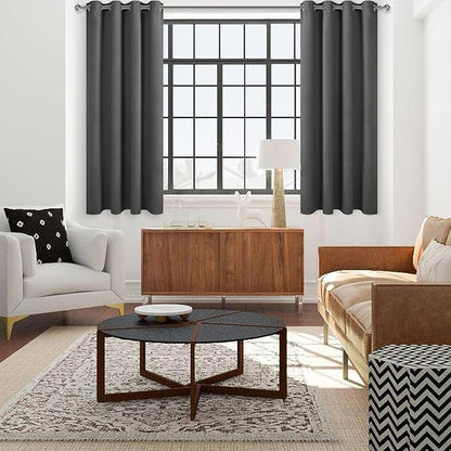 DWCN Blackout Curtains 63 Inch Length, 60 Wide Thermal Light Blocking Drapes for Living Room - W60 x L63 Inches Long, 2 Panels, Dark Grey