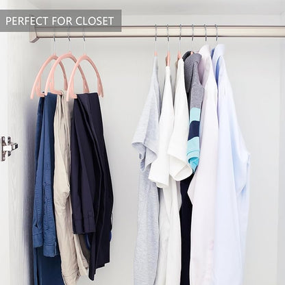 MIZGI Premium Velvet Hangers 60 Pack Heavyduty- Non Slip No Shoulder Bump Suit Hanger - Chrome Hooks,Space Saving Clothes Rounded Shape for Coat,Sweater,Jackets,Pants