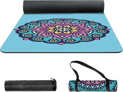 nuveti Yoga Mat Print Extra Thick TPE Non Slip Fitness Exercise Mat with Carrying Bag,72"x24" Extra Thick 6MM Exercise & Workout Mat for Yoga, Pilates Fitness and Floor Exercises