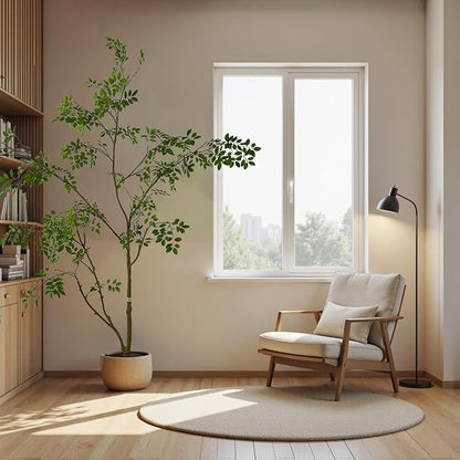 Artificial Elm Tree Faux Elm Tree 7ft Tall Fake Plant in Pot Fake Silk Tree Faux Plants Indoor