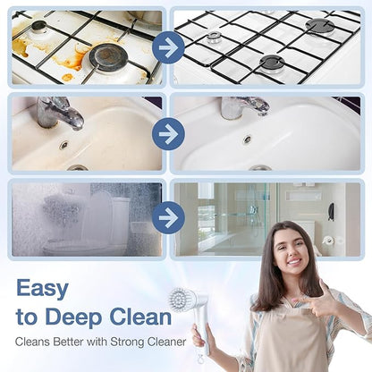 LABIGO Electric Spin Scrubber LA5 Mini, Bathroom Scrubber Shower Scrubber for Cleaning Tub Tile Floor Window Kitchen Sink, Power Scrubber Cleaning Brush with 5 Replaceable Brush Heads, White