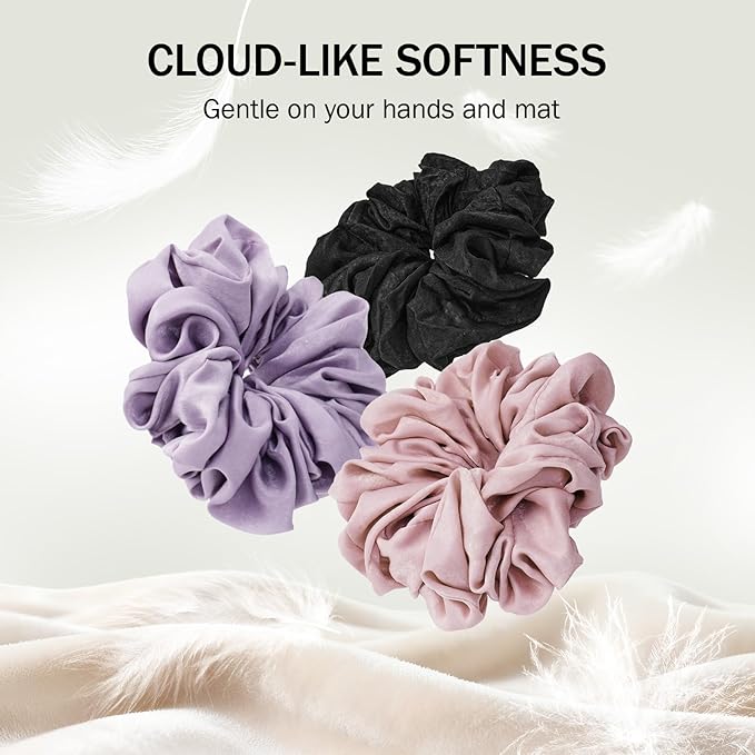 Slim Panda Yoga Mat Scrunchie, Secures Your Mat In Style & Cute, Durable Stretchable Velvet Fabric Yoga Mat Carrying Strap Fits All Standard Yoga Mats (mat not included)