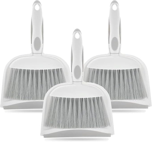 Broom Dustpan Brush Small Dust pan : Mini Broom and Dustpan Set Mini Dust pan and Brush Set Whisk Broom and Dustpan Set Small Broom and Dust pan Set for Desk, Home,Tent (Gray 3pcs)