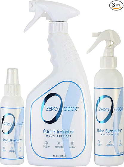 Zero Odor - Multi-Purpose Strong Odor Eliminator for Home, Office, Car, Bathroom, Hotel, Room Deodorizer, and Odor Neutralizer, (Kit)
