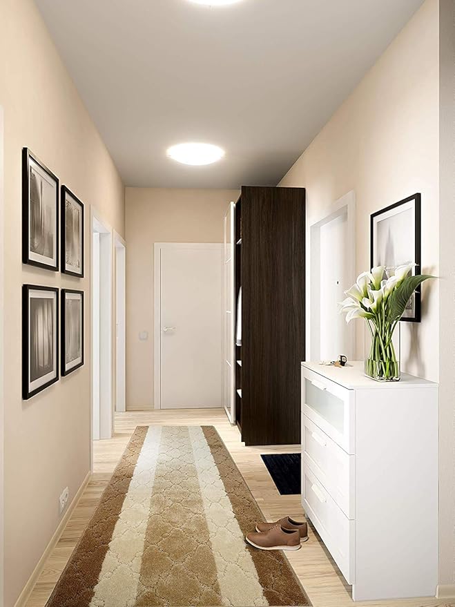 15 Ft Long Beige Kitchen Hallway Runner Rug, Non-Slip Washable 26" X 15' Rubber Backed Carpet, Custom Size Floor Mat for Entryway Stairs Bedroom Bathroom Laundry Room