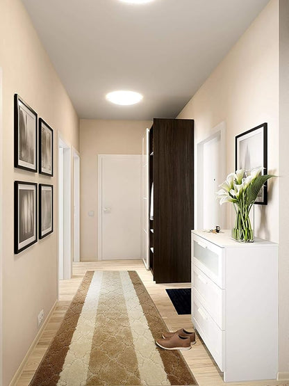 11 Ft Long Beige Kitchen Hallway Runner Rug, Non-Slip Washable 2'2" X 11' Rubber Backed Carpet, Custom Size Floor Mat for Entryway Stairs Bedroom Bathroom Laundry Room