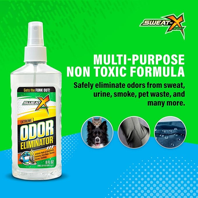Extreme Odor Spray - Multipurpose No-Wash Deodorizer - Ideal for Shoes and Gym Clothing - Victory Scent (8 fl oz)