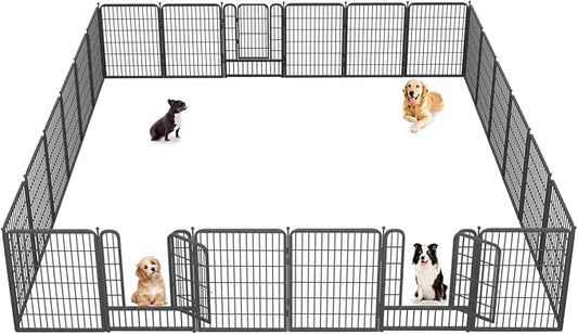 Dog Playpen 40" Height 24 Panels Portable Pet Fence Outdoor for Yard Indoor Dog Pen Outdoor for Medium/Small Animals, Large Pet Puppy Playpen Heavy Duty Pet Fence for RV Camping, Yard