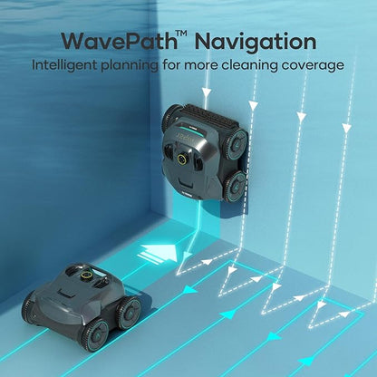 AIPER Seagull Pro Cordless Robotic Pool Cleaner, WavePath Navigation, Wall-Climbing, Quad-Motor, 150 mins Runtime for Inground Pools up to 1,600 sq.ft