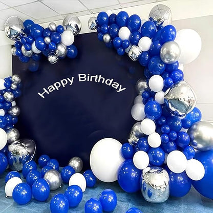 154pcs Royal Blue Balloons Garland Arch Kit In Different Sizes 5/10/12/18 Inch Royal Blue Balloons for Birthday Party Decorations Wedding Graduation Baby Shower Gender Reveal