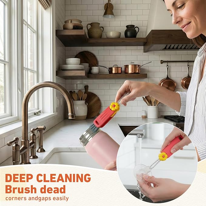 20 Pack 3-in-1 Cup Lid & Gap Cleaning Brush Bulk, Multifunctional Bottle Cleaning Brush Set for Cup Lid, Gap and Corner Brushes, Home Kitchen Clean Brushes Tools