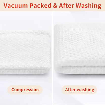 Homaxy 100% Cotton Kitchen Towels and Dishcloths Set, 12 x 12 Inches and 13 x 28 Inches, Set of 12 Bulk Kitchen Towels Set, Ultra Soft Absorbent Dish Cloths for Washing Dishes, White