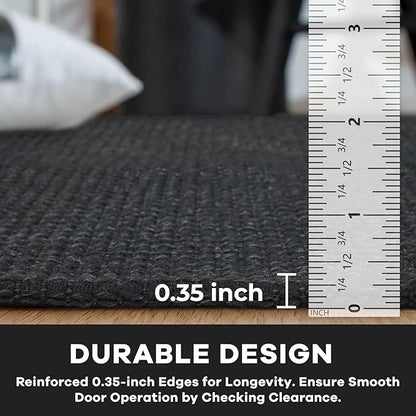 KOZYFLY Runners for Hallways 3x10 ft Washable Kitchen Runner Non Slip Rubber Backed Hallway Rugs Cotton Entryway Runner Rug Floor Carpet for Indoor Hall, Backdoor, Kitchen, Black/Dark Grey