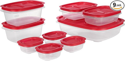 Rubbermaid EasyStore Large Containers, 18-Piece Set, Food Storage Containers, Food Storage Containers with Lids