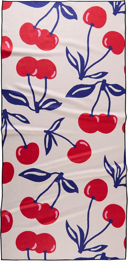 GEOMETRY Micro-Loop Beach Towel – Spring & Summer Collection – Quick-Dry, Sand-Resistant, Ultra-Absorbent Compact Towel for Beach & Travel (Cherry Slush)