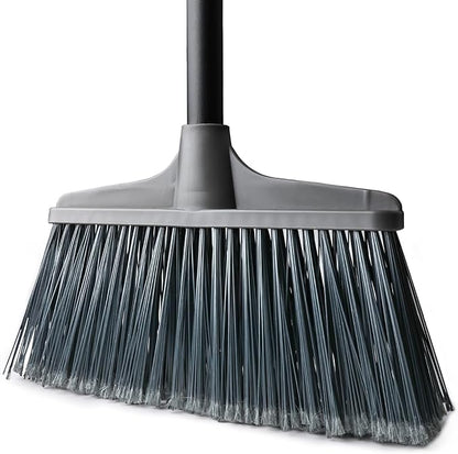 Outdoor Broom for Floor Cleaning - 52-inch Heavy Duty Outside Broom, Stiff Bristle Brooms for Sweeping Outdoor, Angle Brooms for Floors Applied to Yards, Garages, Patios, and Walkways, etc. Dark Gray