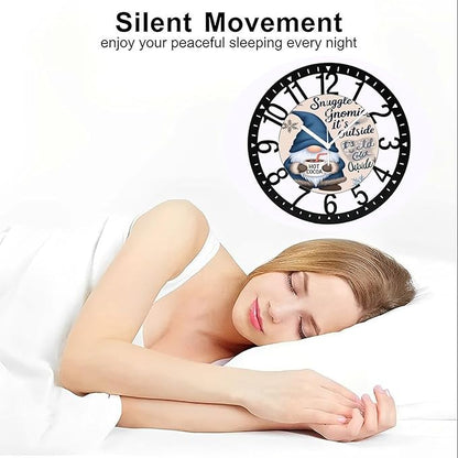Wall Clock 10 Inch Silent Non-Ticking Modern Clocks Battery Operated - Analog Small Classic for Office, Home, Living Room,Bathroom, Kitchen, Bedroom, School,Snowman Clock
