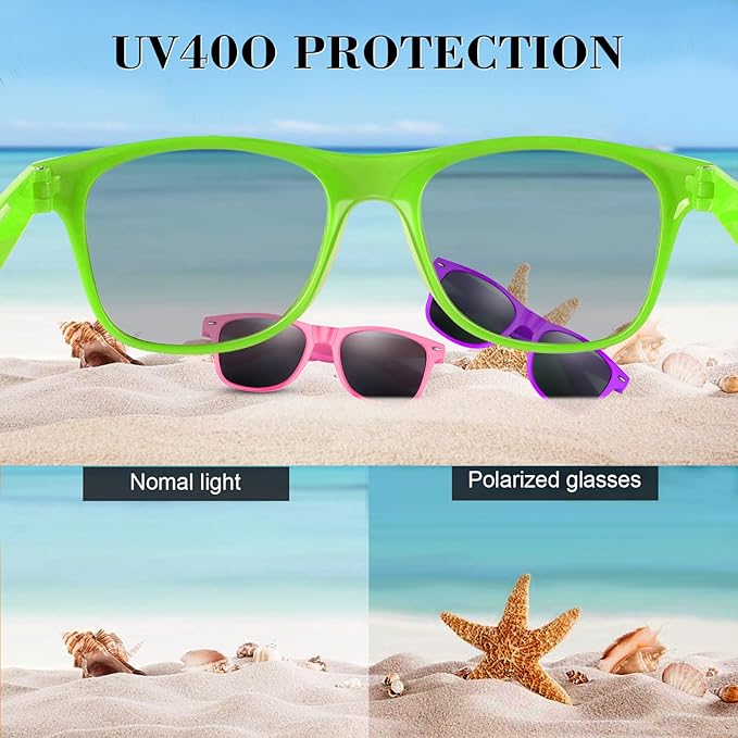 FEPITO 24 Pack Party Sunglasses Bulk for Birthday Party Favors Goody Bag Fillers for Beach Pool Party Toys for Adults, Green