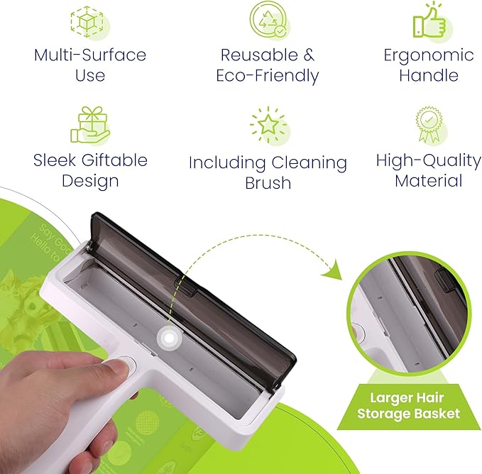 Pet Hair Remover, Reusable Roller for Cat and Dog Hair Remover for Furniture, Couch, Carpet and Car Seats, for Pet Lovers Stocking Stuffers, Eco-Friendly, No Refills Needed