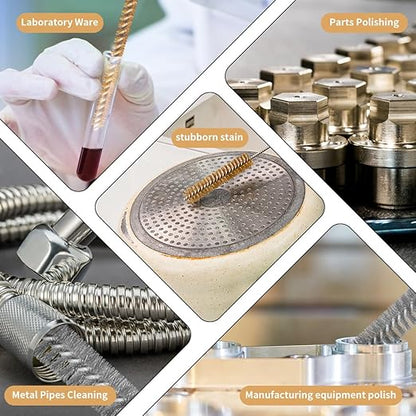 12-Pieces Brass Wire Brush Stainless Steel Wire Brush Set 12" Long Wire Bottle Brush Tube Cleaning Brush Metal Wire Brush for Tubes, Cylinders, Bottles, Auto Parts (6mm/8mm/10mm/15mm/18mm/20mm)