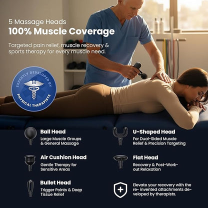 BOB AND BRAD Q2 Mini Massage Gun, Pocket-Sized Deep Tissue Massager Gun, Portable Percussion Muscle Massager Gun, Ultra Small & Quiet Muscle Massage Gun with Carry Case, Home Gym Travel, Black