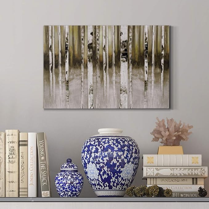 Home Decor Landscape Canvas Wall Art Abstract Floral Painting Modern Pictures Artwork Decoration for Living Room Kitchen Bathroom Office, Ready to Hang