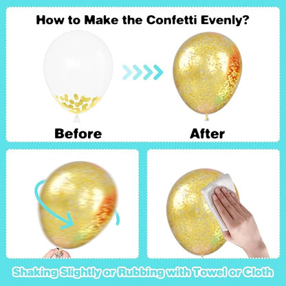 Teal Pink Purple Balloons, 12 Inch Princess Balloons, Pastel Pink Teal Purple Metallic Gold Confetti Balloon Latex Balloon for Girl Baby Shower Gender Reveal Princess Birthday Party Decoration
