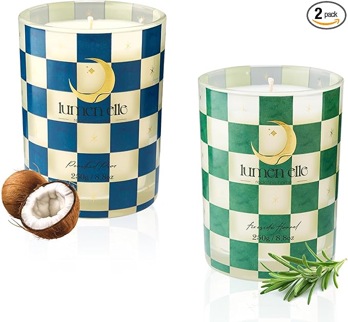 Winter Candle Gift Set for Women (2-Pack) - Gourmand, Fruity & Sweet Scented Soy Wax Candles, Clean Burning, Eco-Friendly, Cozy Home Decor Gift (8.8 oz Each) (Joyride Set No. 06)