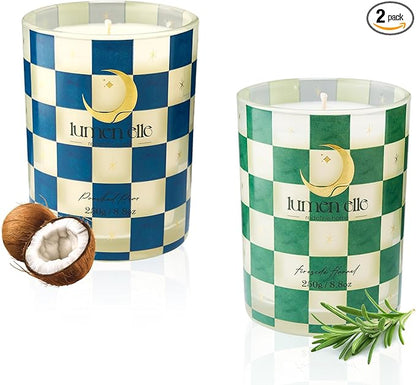 Winter Candle Gift Set for Women (2-Pack) - Gourmand, Fruity & Sweet Scented Soy Wax Candles, Clean Burning, Eco-Friendly, Cozy Home Decor Gift (8.8 oz Each) (Joyride Set No. 06)