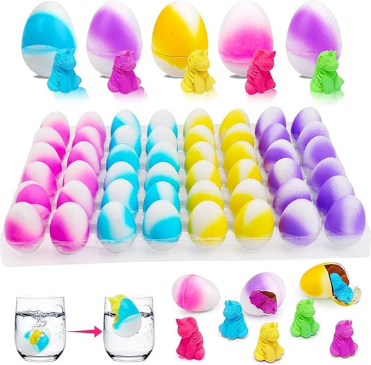 48PCS Kid Party Favors Hatching Unicorn Egg Goodie Treat Bag Stuffers Classroom Carnival Prize Small Toy Bulk Pinata Fillers Birthday Gift Girl Boy Treasure Box Grow in Water Party Supplies 3-5 4-8 Up