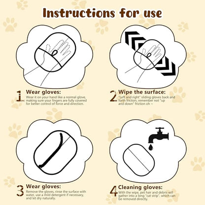 Pet Hair Removal Glove for Cats & Dogs,Upgrade Efficient Grooming Gloves for Pet Hair, Cat Grooming Gloves for Hair Removal, Reusable Pets Hair Remover Glove, Removal Gloves for Pets Hair (2 PCS)