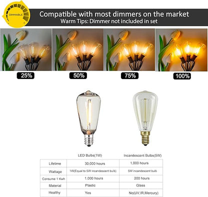 DAMAING Outdoor String Lights 150 FT Patio Lights String with 75 Dimmable ST38 Plastic LED Bulbs,Vintage Shatterproof Edison String Lights Waterproof for Bistro Balcony Backyard and Gazobos.
