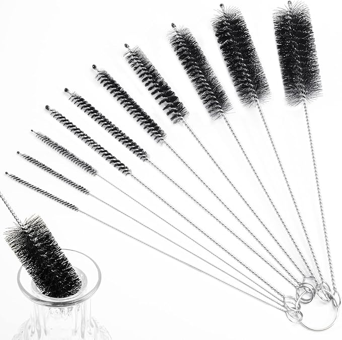 LOVEINUSA Straw Cleaner Brush, 8.2 Inch Nylon Pipe Cleaners, Bottle Brushes for Reusable Straws, Baby Sippy Cup, Syringes, Thermos, Hummingbird Feeders, Set of 10PCS