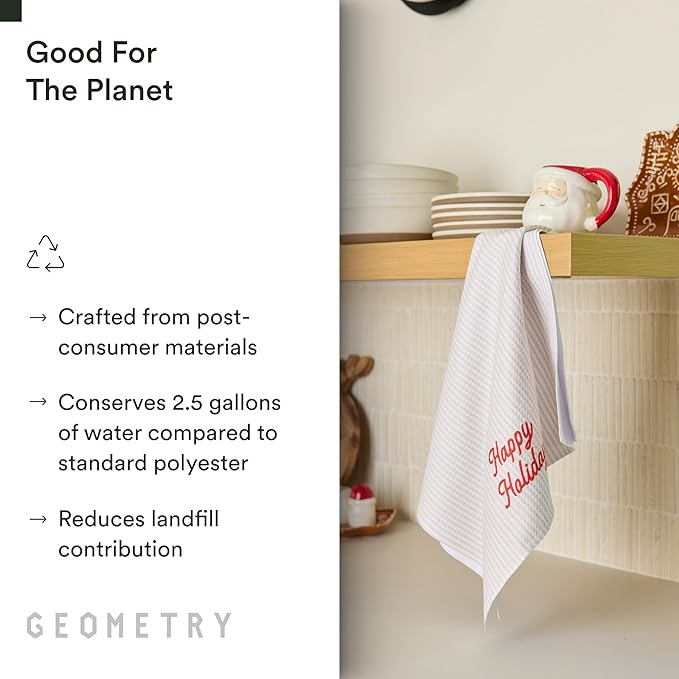 GEOMETRY Christmas Kitchen Towels - Quick Dry Microfiber Cloth Dish Towels for Kitchen Drying - Premium Quick Dry Towel - Seasons Stripes
