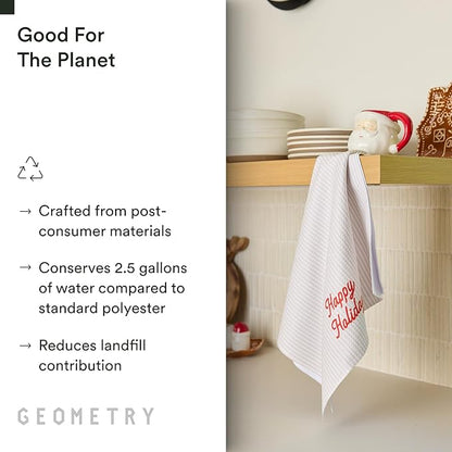 GEOMETRY Christmas Kitchen Towels - Quick Dry Microfiber Cloth Dish Towels for Kitchen Drying - Premium Quick Dry Towel - Seasons Stripes