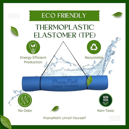 Extra Wide Yoga Mat (72”x32”x6mm) - TPE, Dual-Color, Non-Slip, w/Mesh Carry Bag & Strap