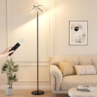 Floor Lamps for Living Room, 40W/2400LM Rotatable LED Floor Lamp with Touch & Remote Control, 70" Tall Standing Lamp Stepless Dimmable, Modern Torchiere Corner Lamp for Bedroom, Office