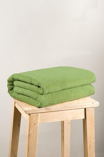 SALBAKOS 100% Turkish Cotton Jumbo Bath Sheet Towel Oversized 40x80 inch | Premium Hotel & Spa Quality, Soft, Absorbent, XL Bath Towels | Made in Turkey (Pack of 1, Green, Jumbo Bath Sheet)