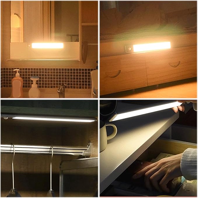 Sorandy Motion Sensor Under Cabinet Light, Battery Powered LED Closet Light with 3 Color Temperature Settings, 120 Wide Angle Motion Detection for Closets Garages Kitchen