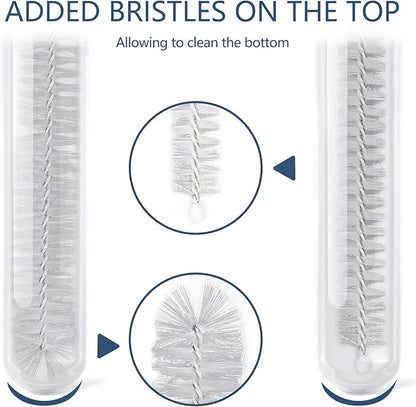 Straw Cleaner Brushes Sets, 12 Pieces 8.2 Inch Botthle Cleaning Brush and Nylon Tube Brush Brush Kit for Sippy Cup, Tumbler, Water Bottle, Drinking Straw (White)