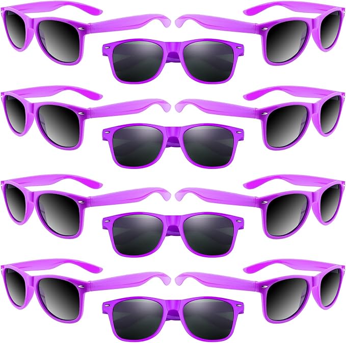 ASTARON 12 Pack Party Sunglasses Bulk Neon Party Favors for Beach Wedding Party Pool Party Supplies