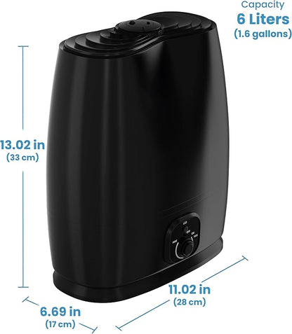 Everlasting Comfort 6L Humidifiers for Bedroom, Quiet 50HR Runtime No-Filter Supersized Cool Mist Humidifier Large Room for Whole House, Plants, Baby Nursery, Allergies, Dry Skin, Congestion, Indoor