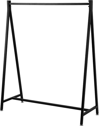 MyGift 47 Inch Modern Black Heavy Duty Metal A-Frame Wardrobe Clothing Rack, Commercial Grade Freestanding Garment Hanger for Bedroom Closet Clothes or Retail Display