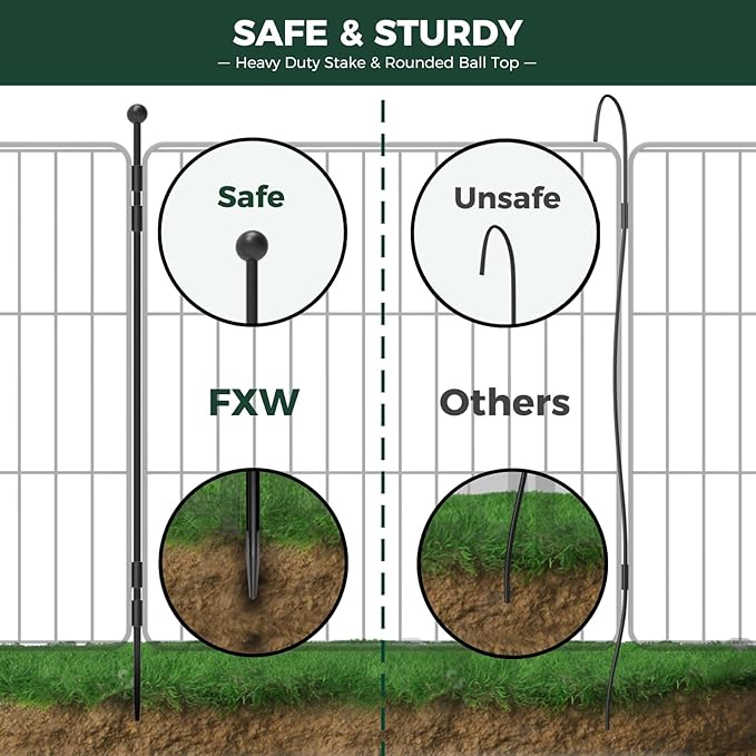 FXW MiniPaws Unleashed Dog Playpen for Yard & RV Camping, Expandable 24-inch 48 Panels for Puppies and Small Dogs, Portable for Indoor and Outdoor Use