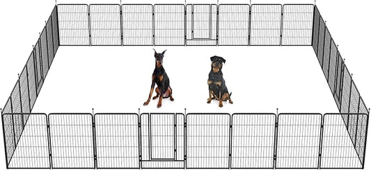 FXW Instant Unleashed Dog Playpen, Portable Pet Fence for Outdoor, RV Trips, and Camping, 40 inch, 32 Panels for Medium and Large Dogs with RV Step Grid│Patented