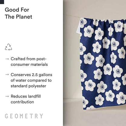 GEOMETRY Kitchen Tea Towels - Quick Dry Microfiber Dish Towels for Kitchen Every Bloom, 18" x 30" 2 Pack